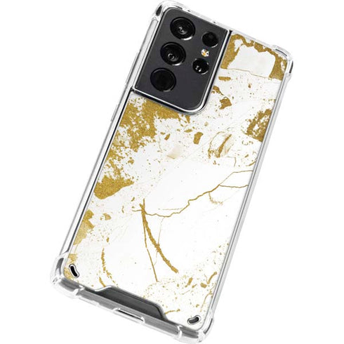 White Scattered Marble Galaxy S21 Ultra 5G Clear Case
